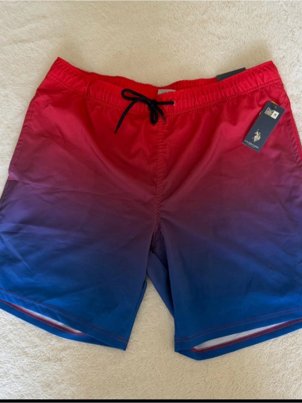 U.S. Polo Assn. Red to Blue Gradient Swim Trunks